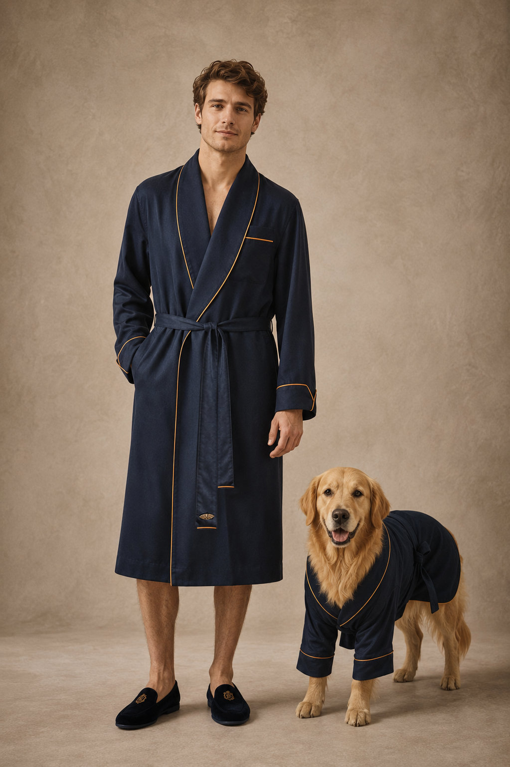Dark Navy Adult Dressing Gown